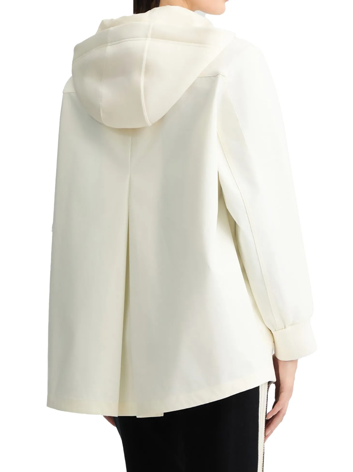 Giubbino con zip e cappuccio bianco