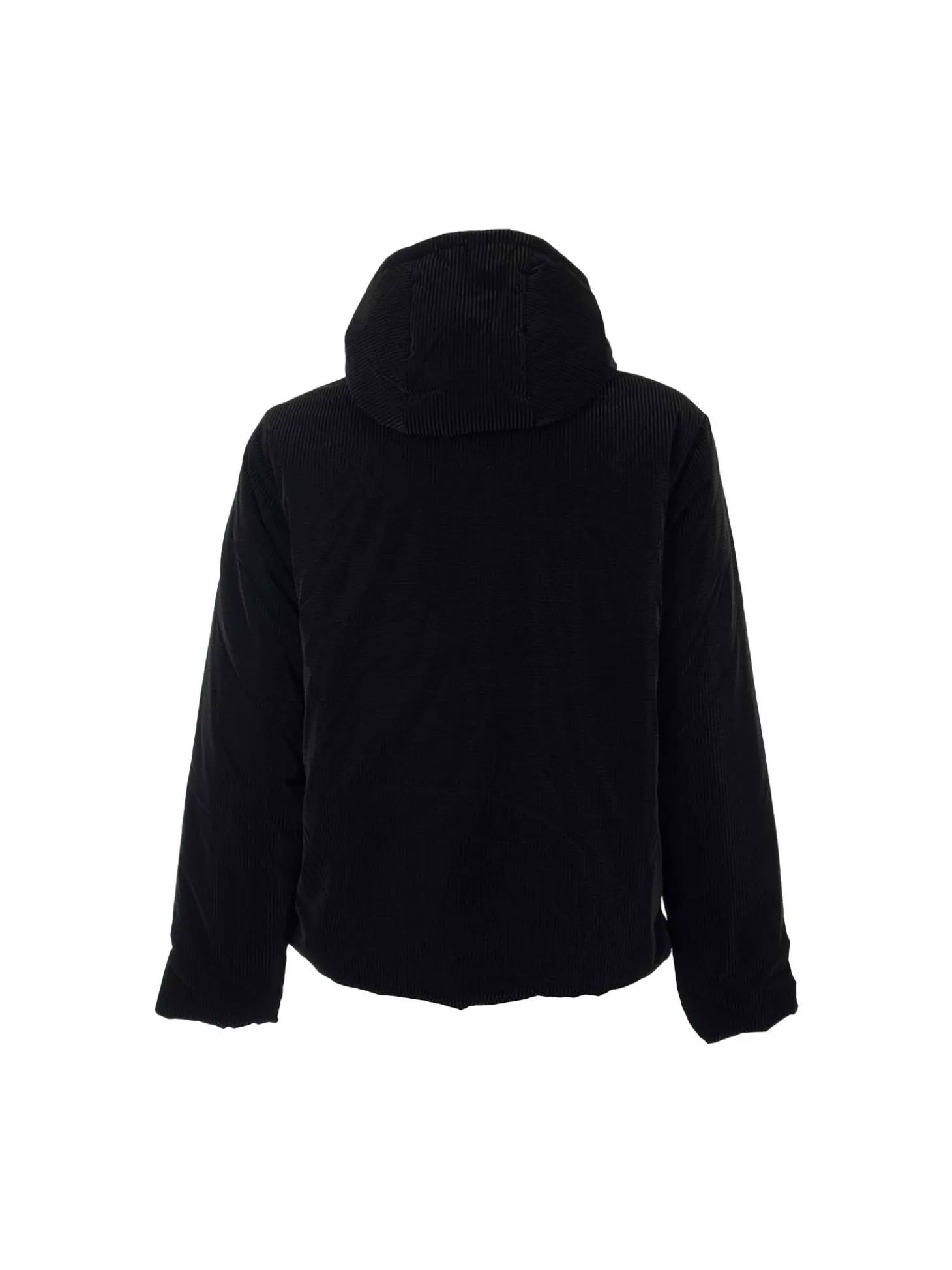 Giubbino con zip e cappuccio microfantasia nero