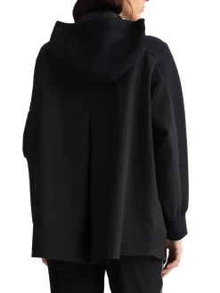 Giubbino con zip e cappuccio nero