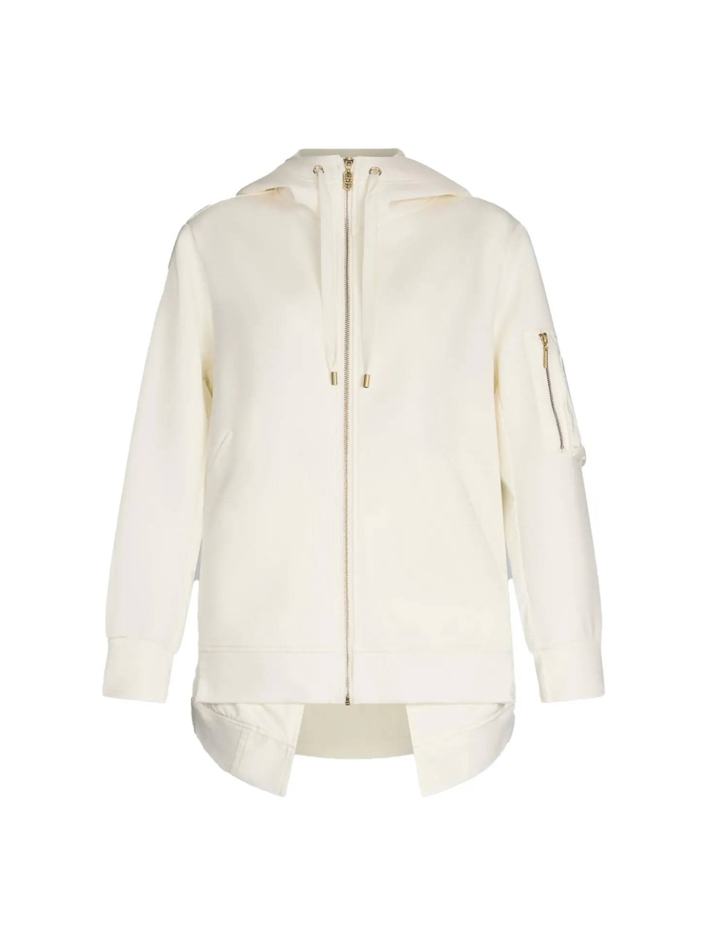 Giubbino con zip e cappuccio bianco