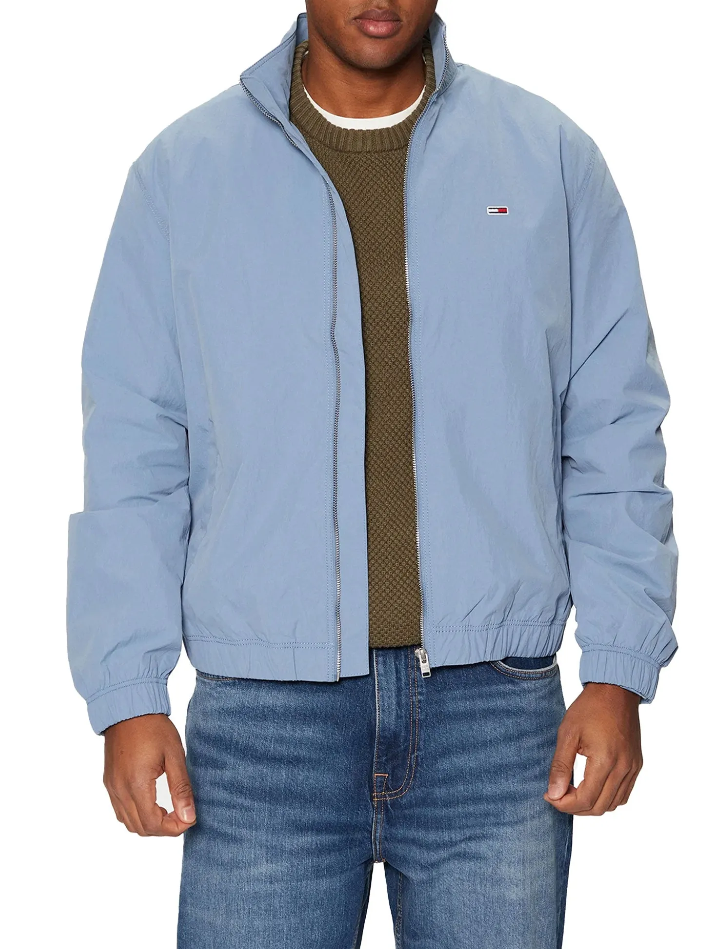 Giubbino con zip tjm essential celeste