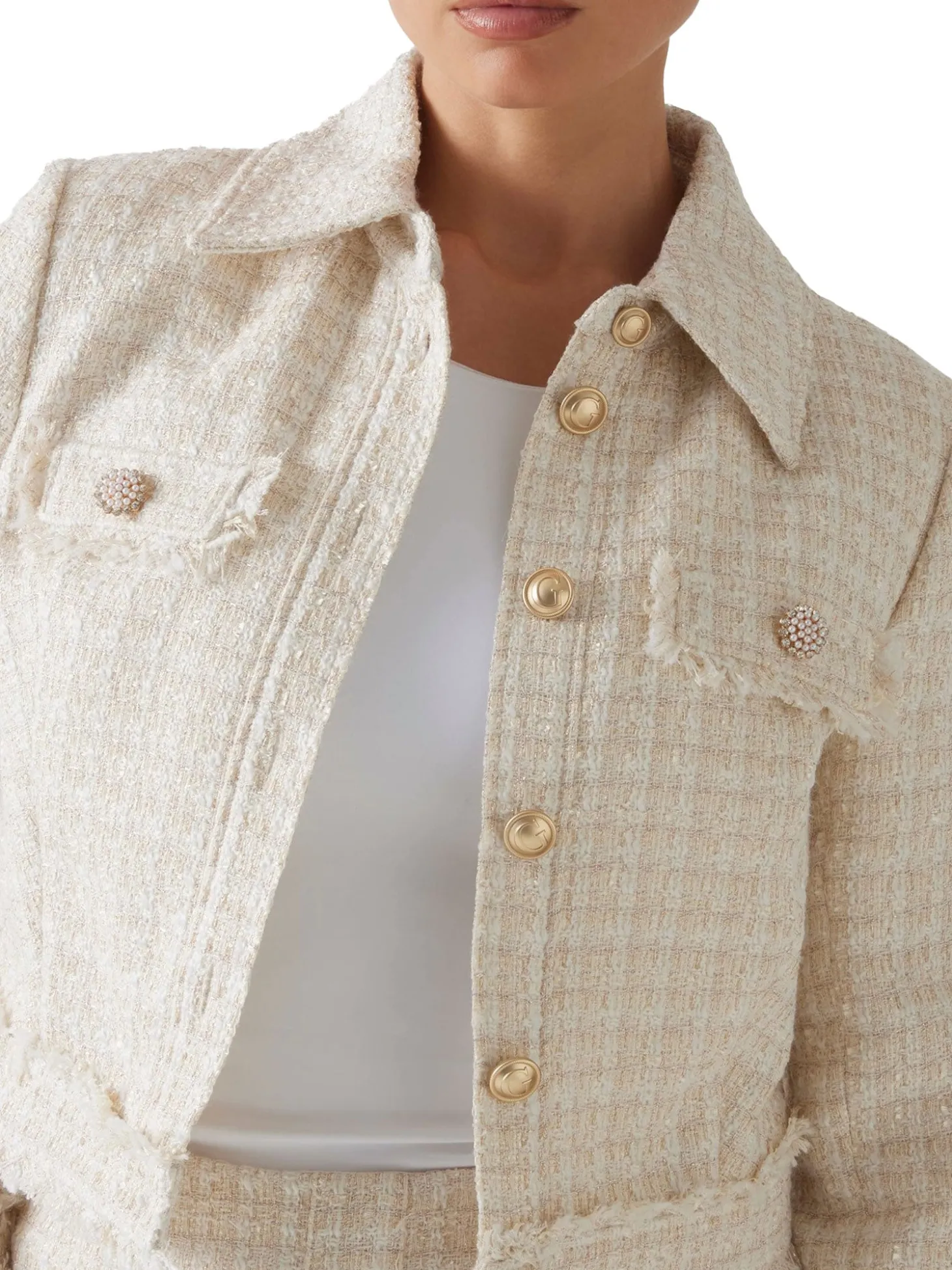 Giubbino cropped Daphnee crema