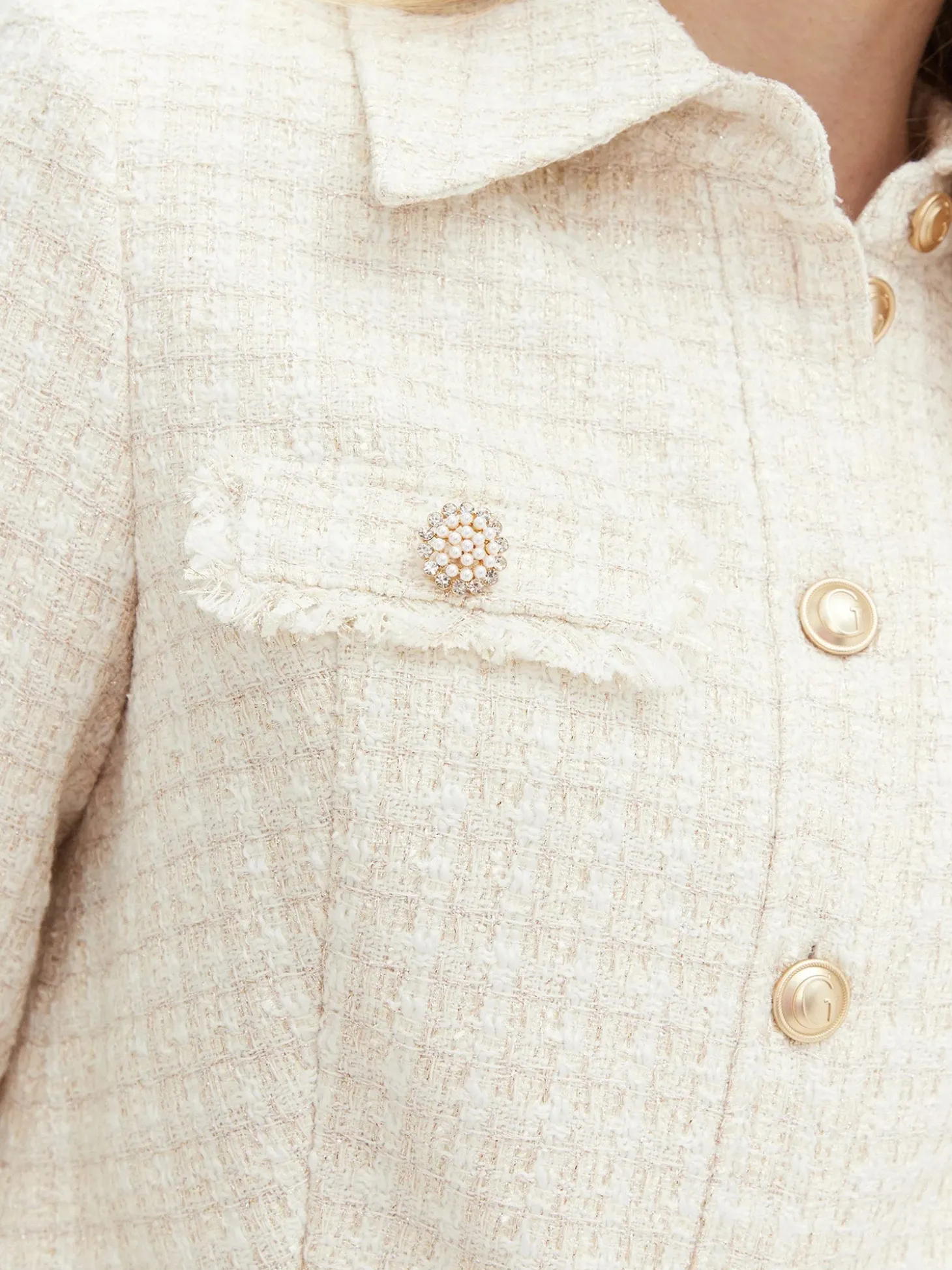 Giubbino cropped Daphnee crema
