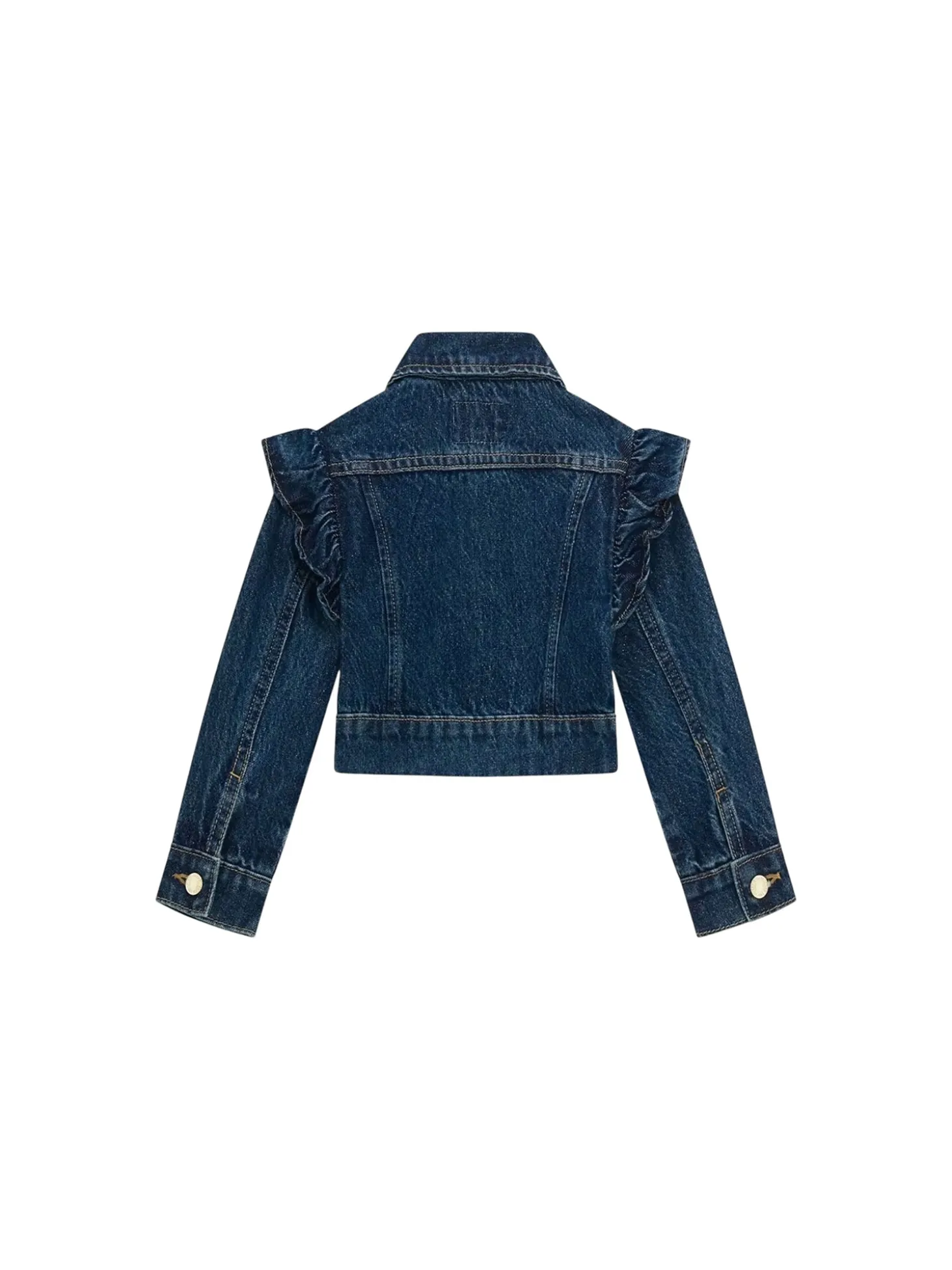 Giubbino di jeans con rouches denim medio