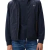 Giubbino impermeabile con zip blu