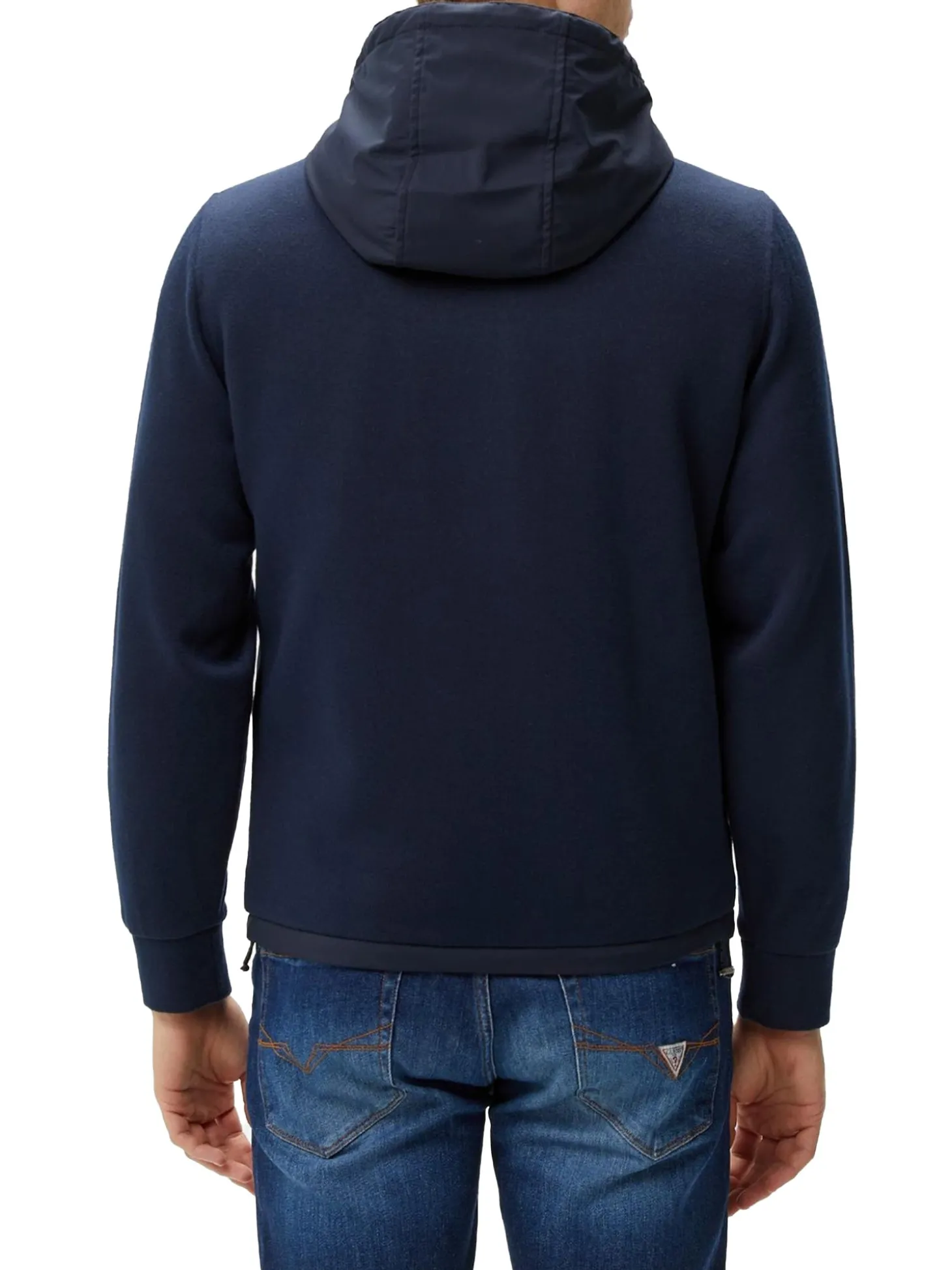 Giubbino impermeabile con zip blu