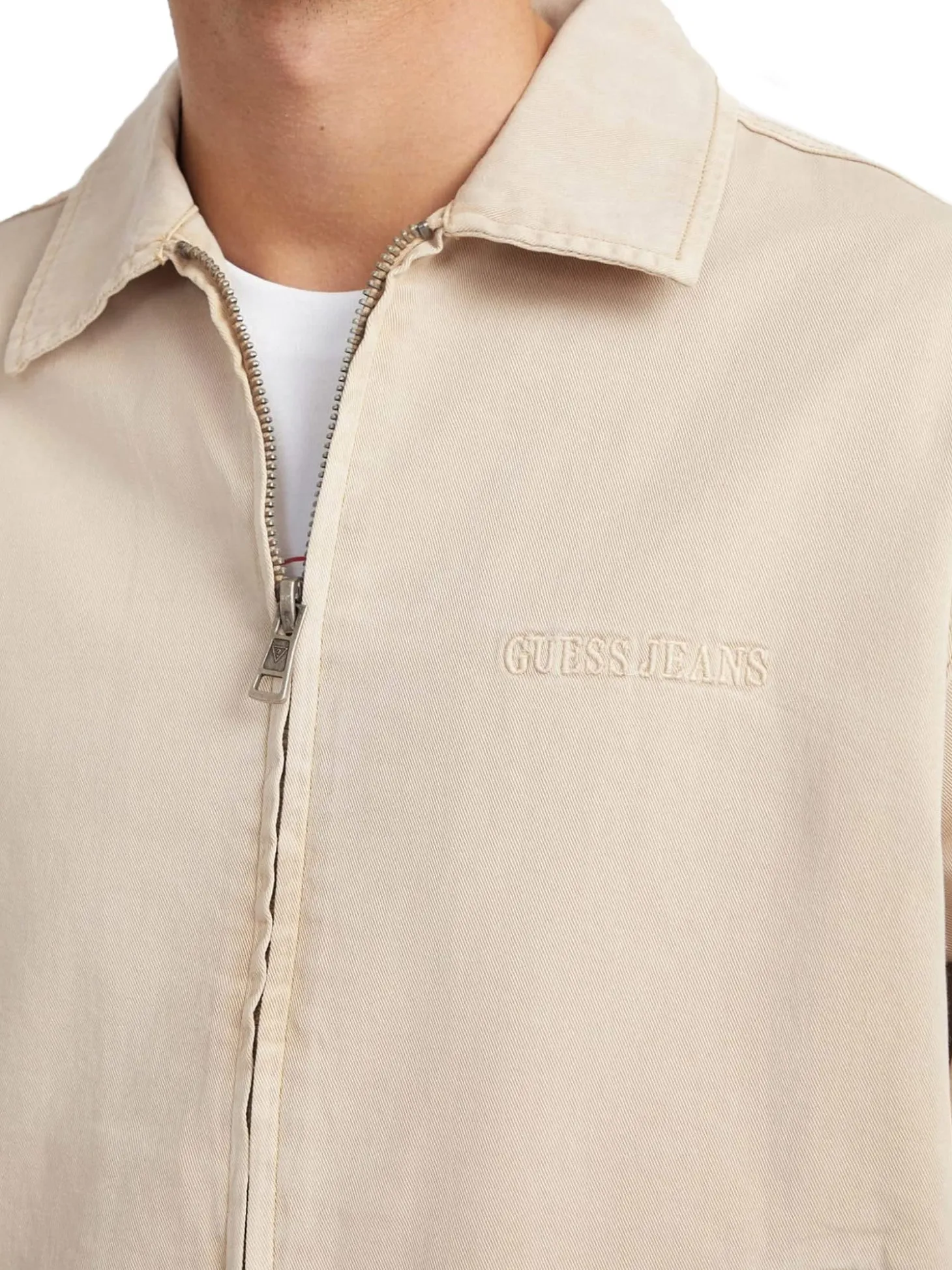 Giubbino in twill con zip sabbia