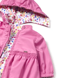 Giubbino reversibile con cappuccio neonata fucsia