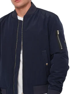 Giubbino zip nylon blu