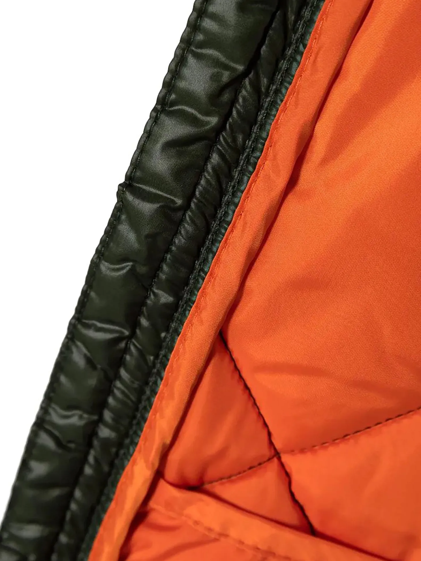 Giubbotto bomber con cappuccio in nylon trapuntato verde