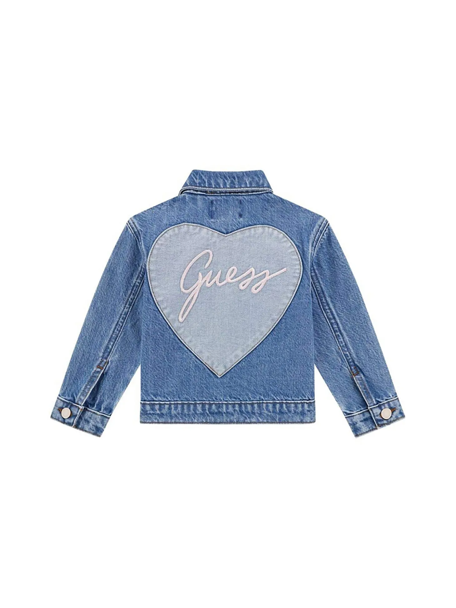 Giubbotto di jeans con ricamato posteriore denim chiaro