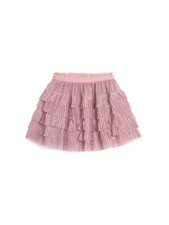 Gonna a balze in tulle rosa