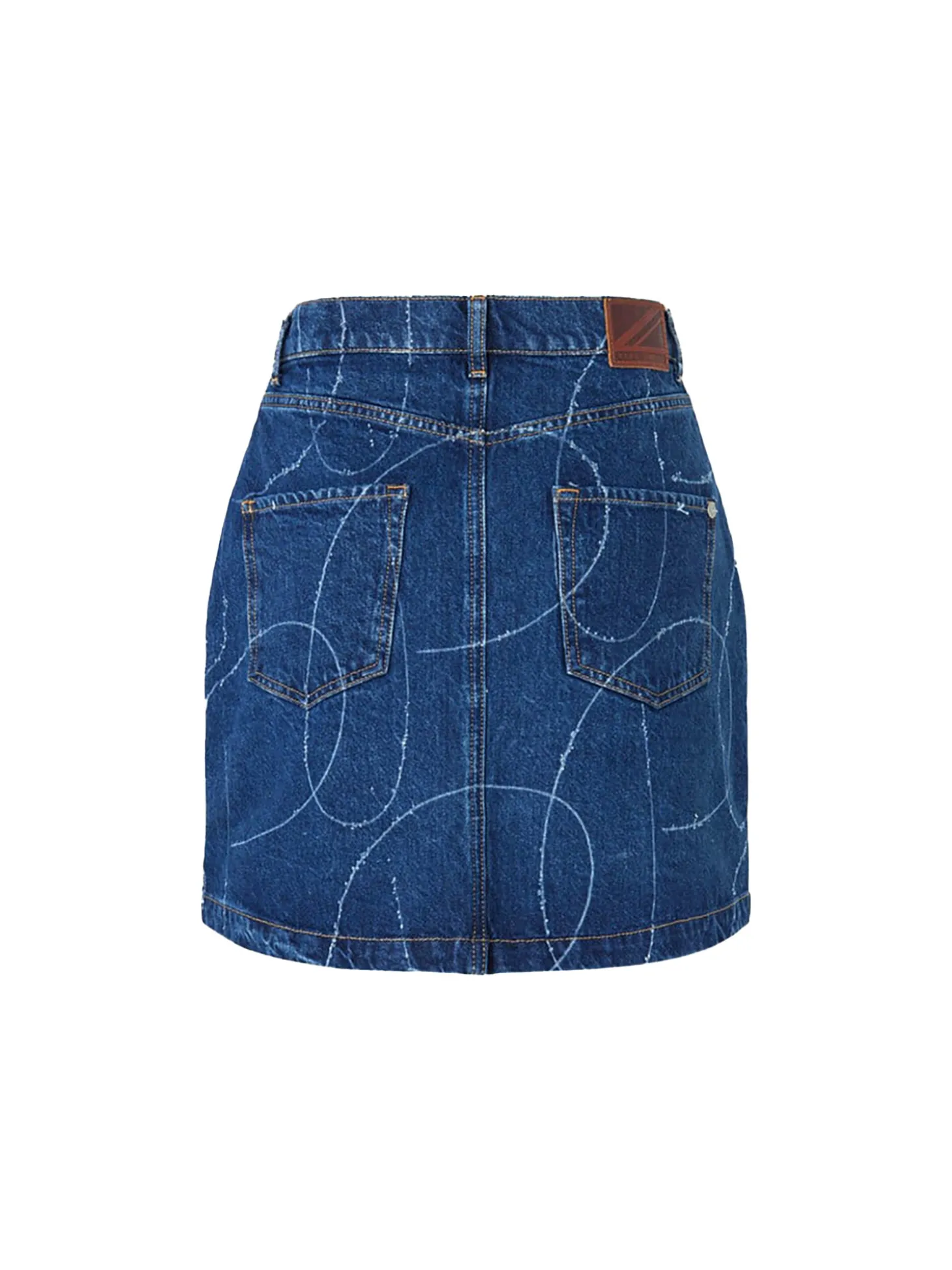 Gonna corta denim con bottoni e logo inciso