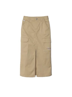 Gonna lunga cargo utility beige