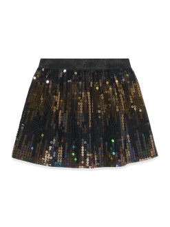 Gonna mini sequins oro/nero