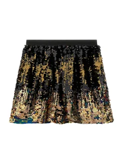 Gonna mini sequins oro/nero