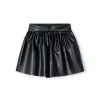 Gonna pantalone in ecopelle nero