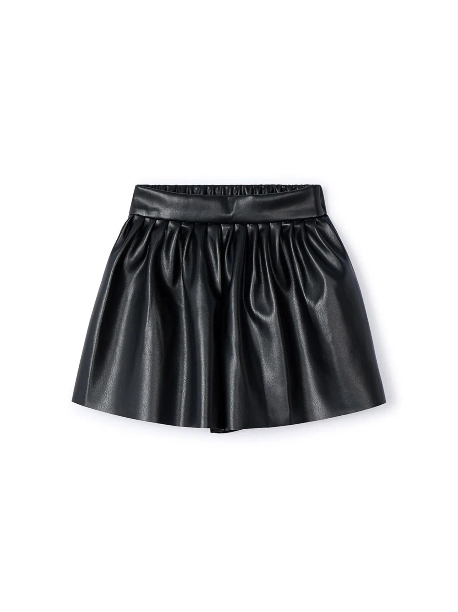 Gonna pantalone in ecopelle nero
