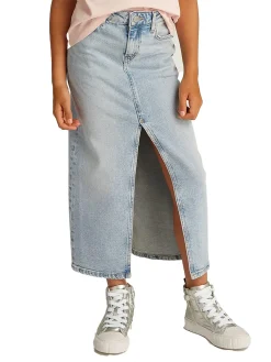 Gonna teen lunga in denim chiaro