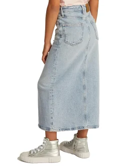 Gonna teen lunga in denim chiaro