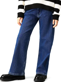 Jeans a gamba larga authentic in denim medio
