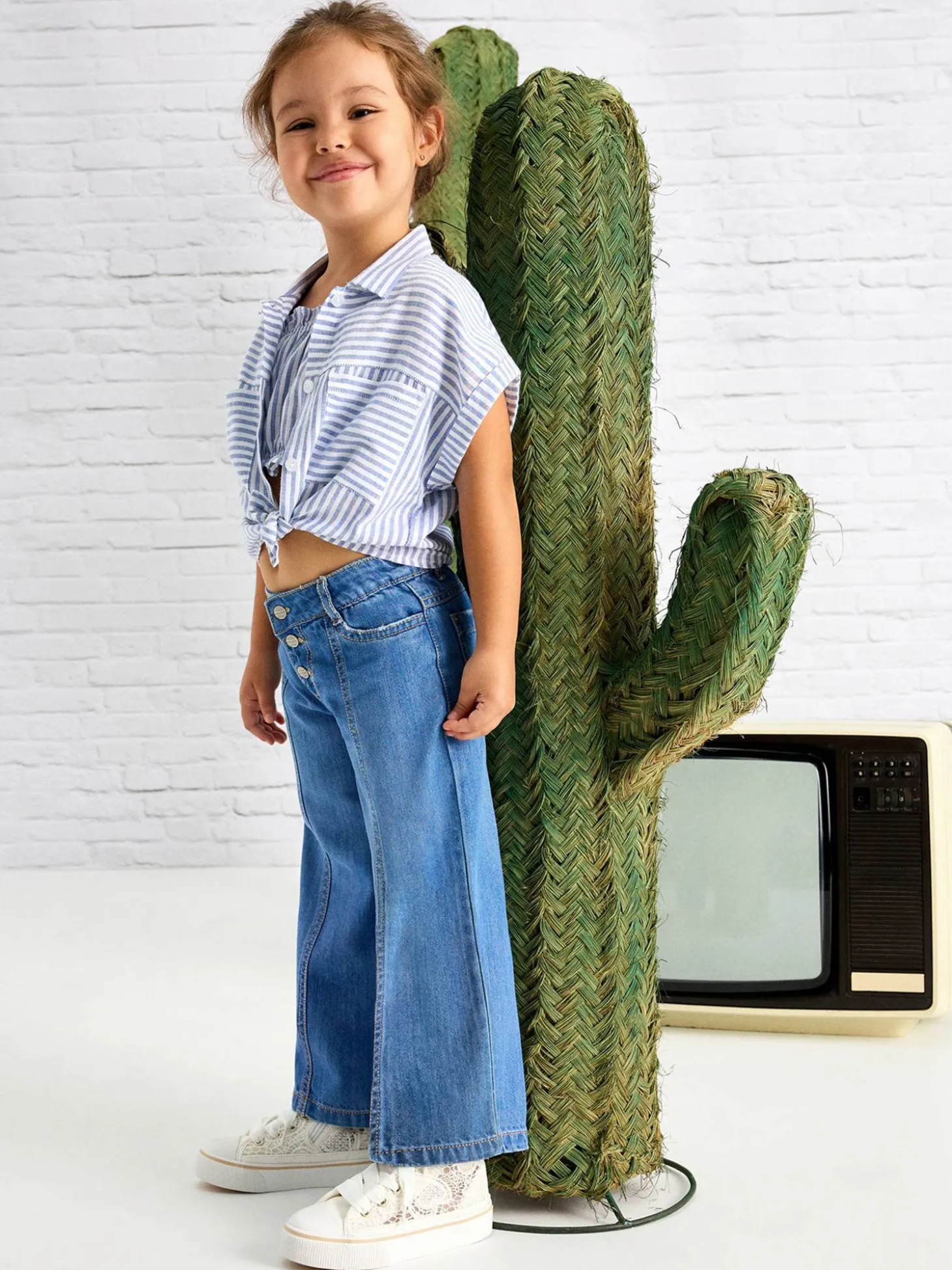 Jeans a palazzo blu medio