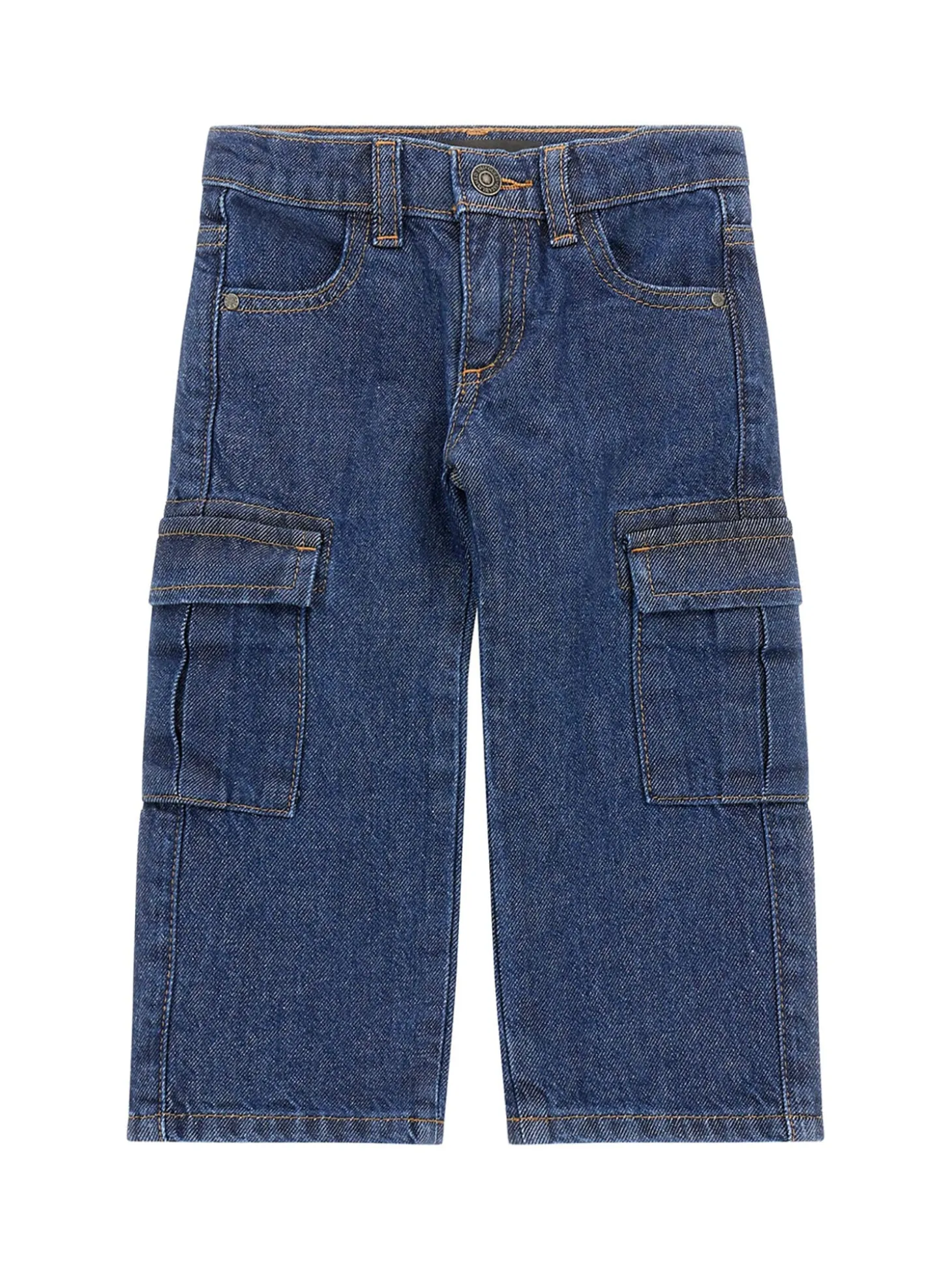 Jeans bambina cargo denim scuro