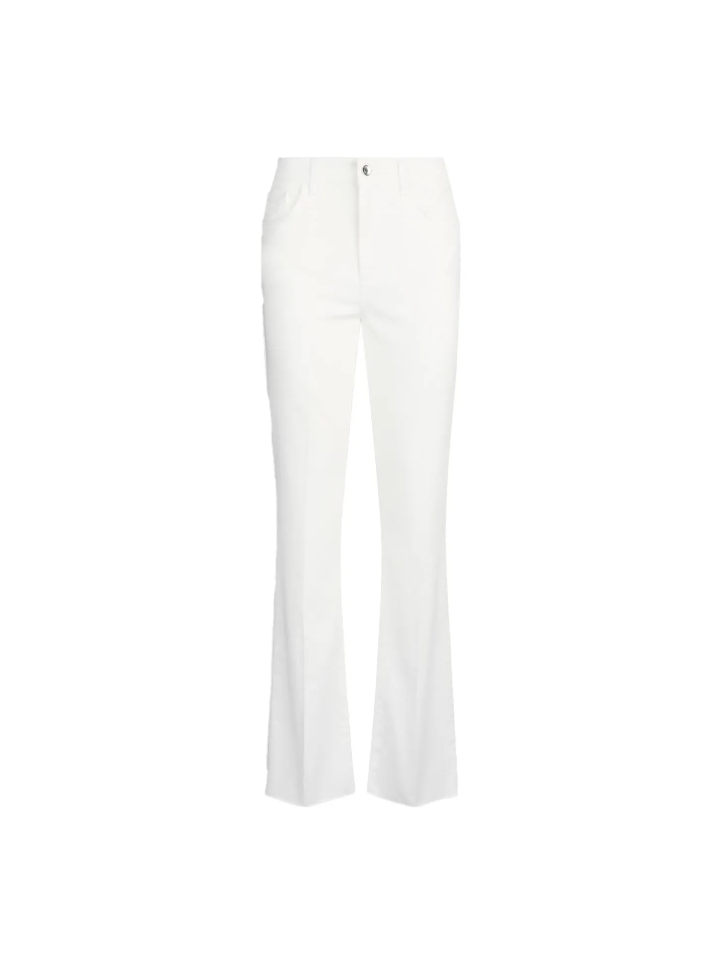 Jeans bootcut con strass sulla tasca bianco