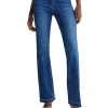 Jeans Bottom up a vita alta con catene - denim scuro