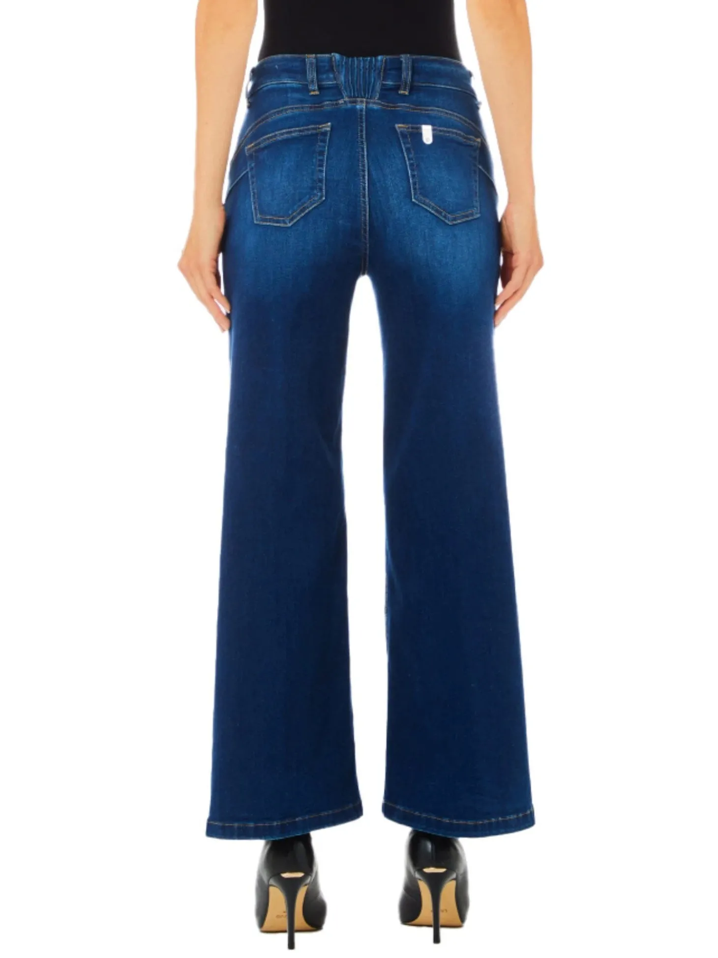 Jeans bottom up parfait cropped denim scuro