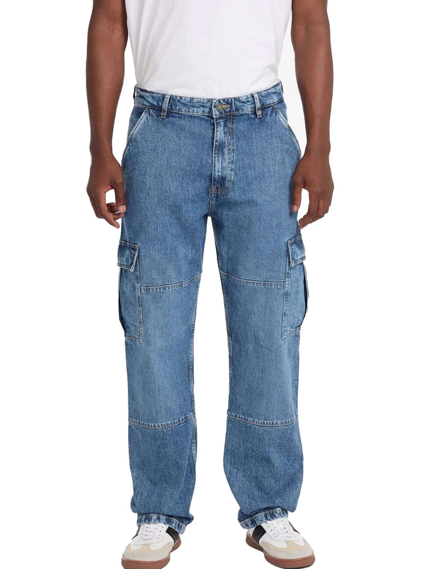 Jeans cargo G17 denim medio