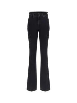Jeans cargo minI boot black denim