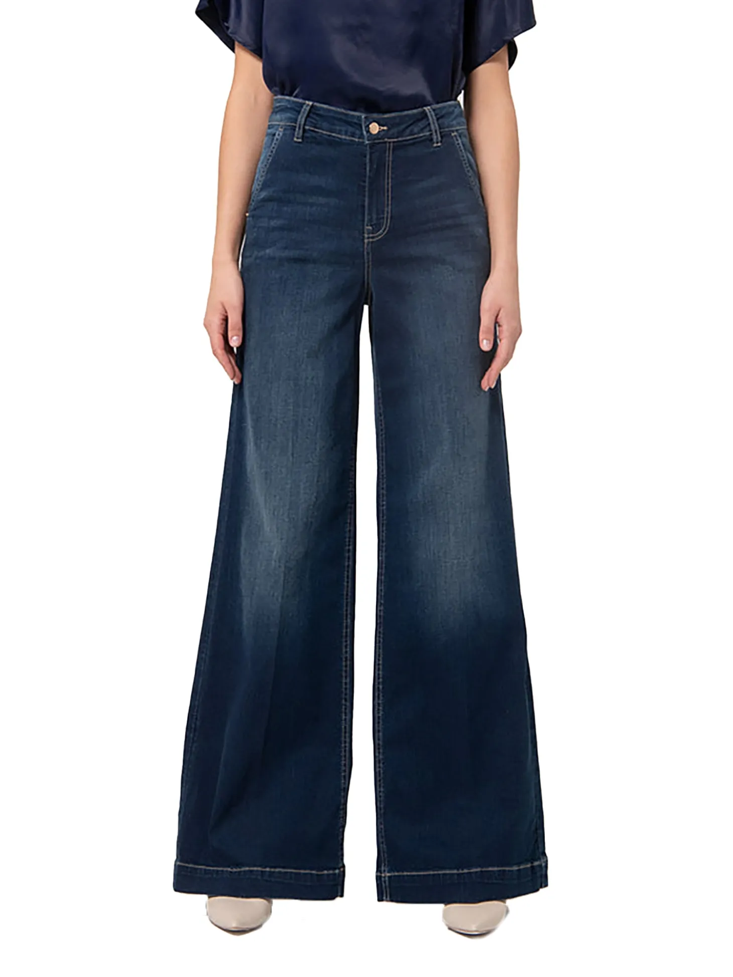 Jeans chino a gamba larga denim scuro