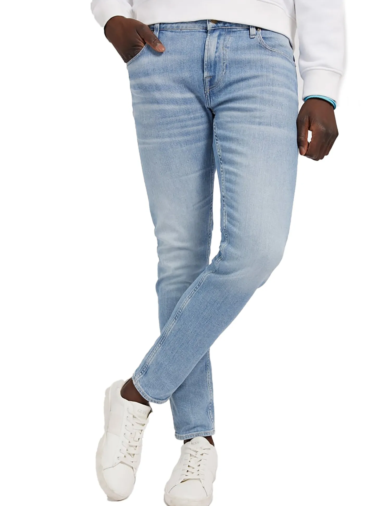 Jeans Chris modello elasticizzato in denim chiaro