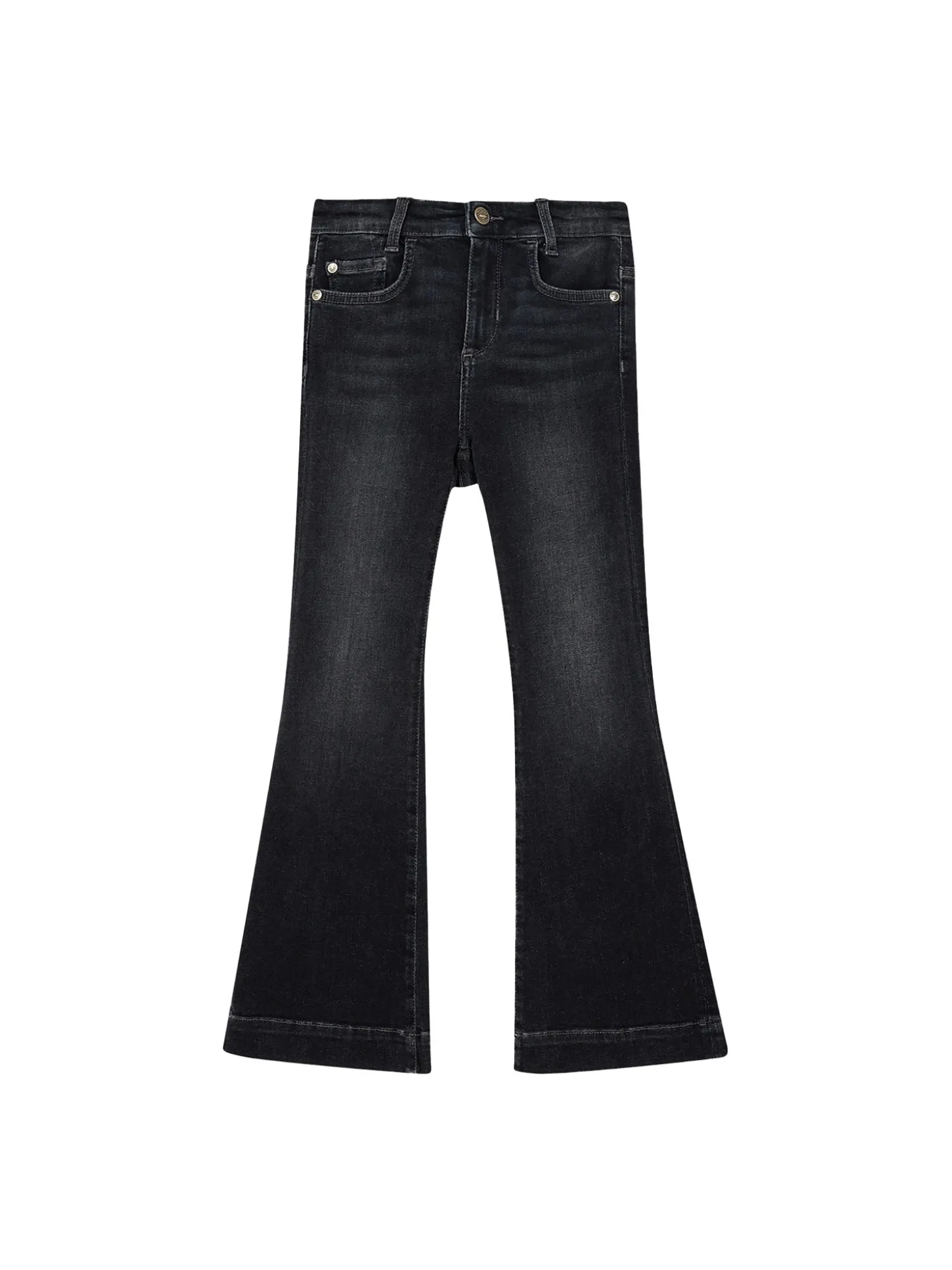 Jeans flare bambina black denim