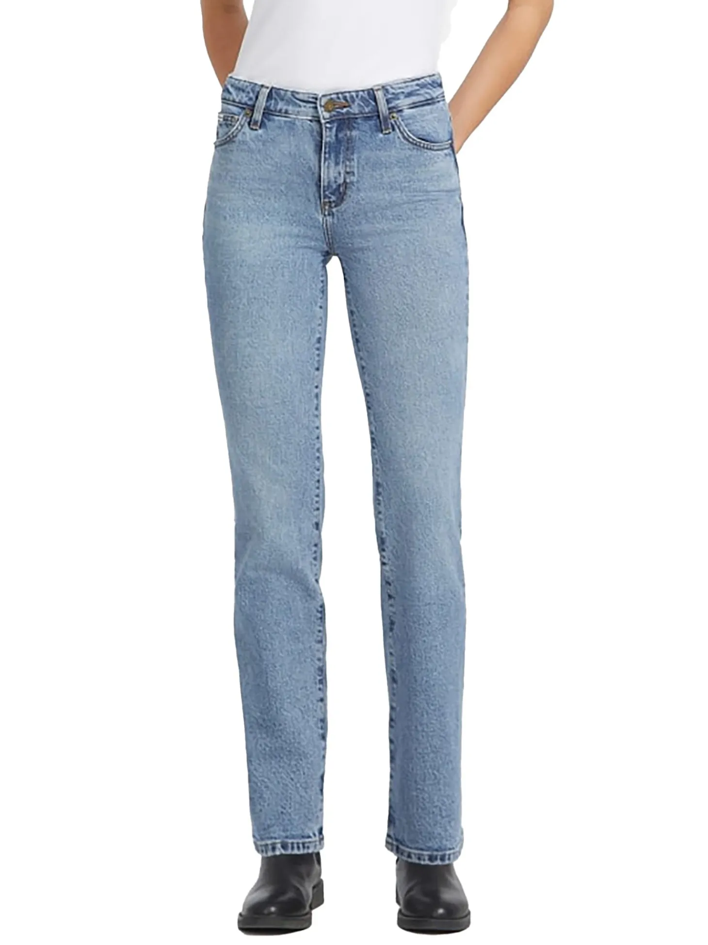 Jeans G08 mid rise straight denim medio