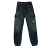 Jeans jogger con tasconi in denim scuro