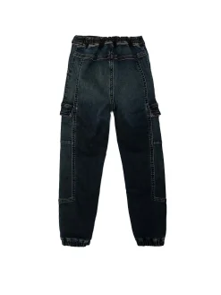 Jeans jogger con tasconi in denim scuro