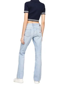 Jeans Medium Flare Maddie con dettagli distressed denim chiaro