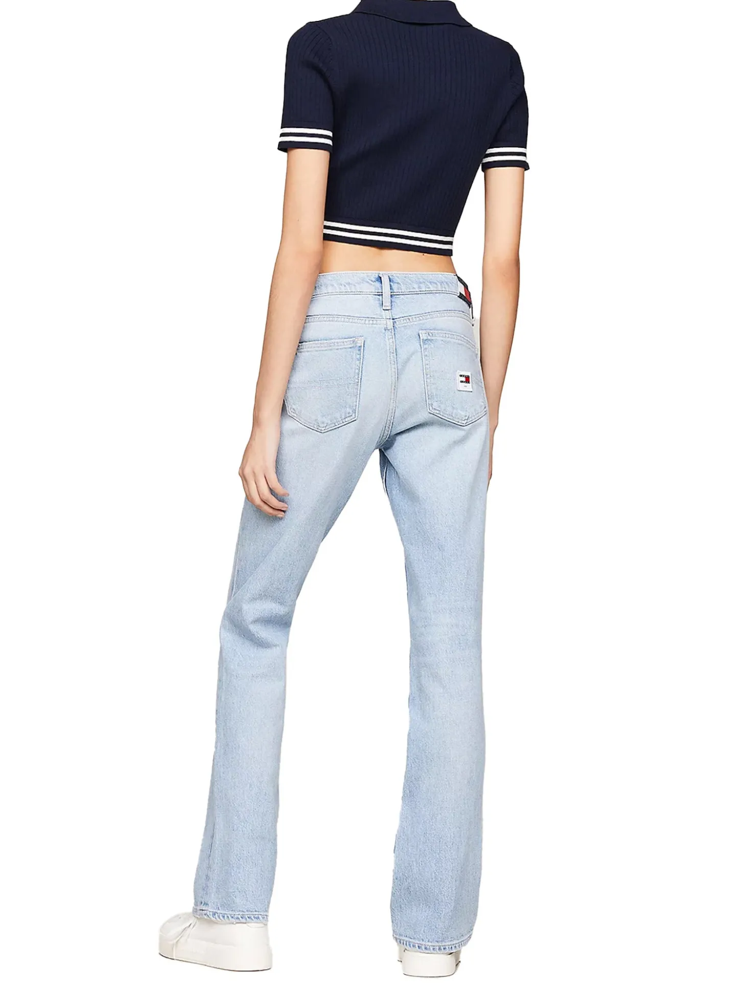 Jeans Medium Flare Maddie con dettagli distressed denim chiaro