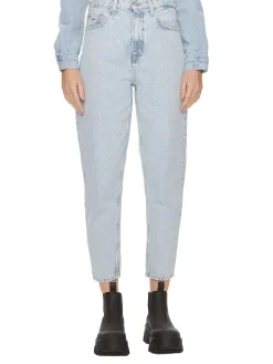 Jeans Mom Fit tapered denim chiaro