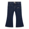 Jeans neonata a zampa in denim scuro