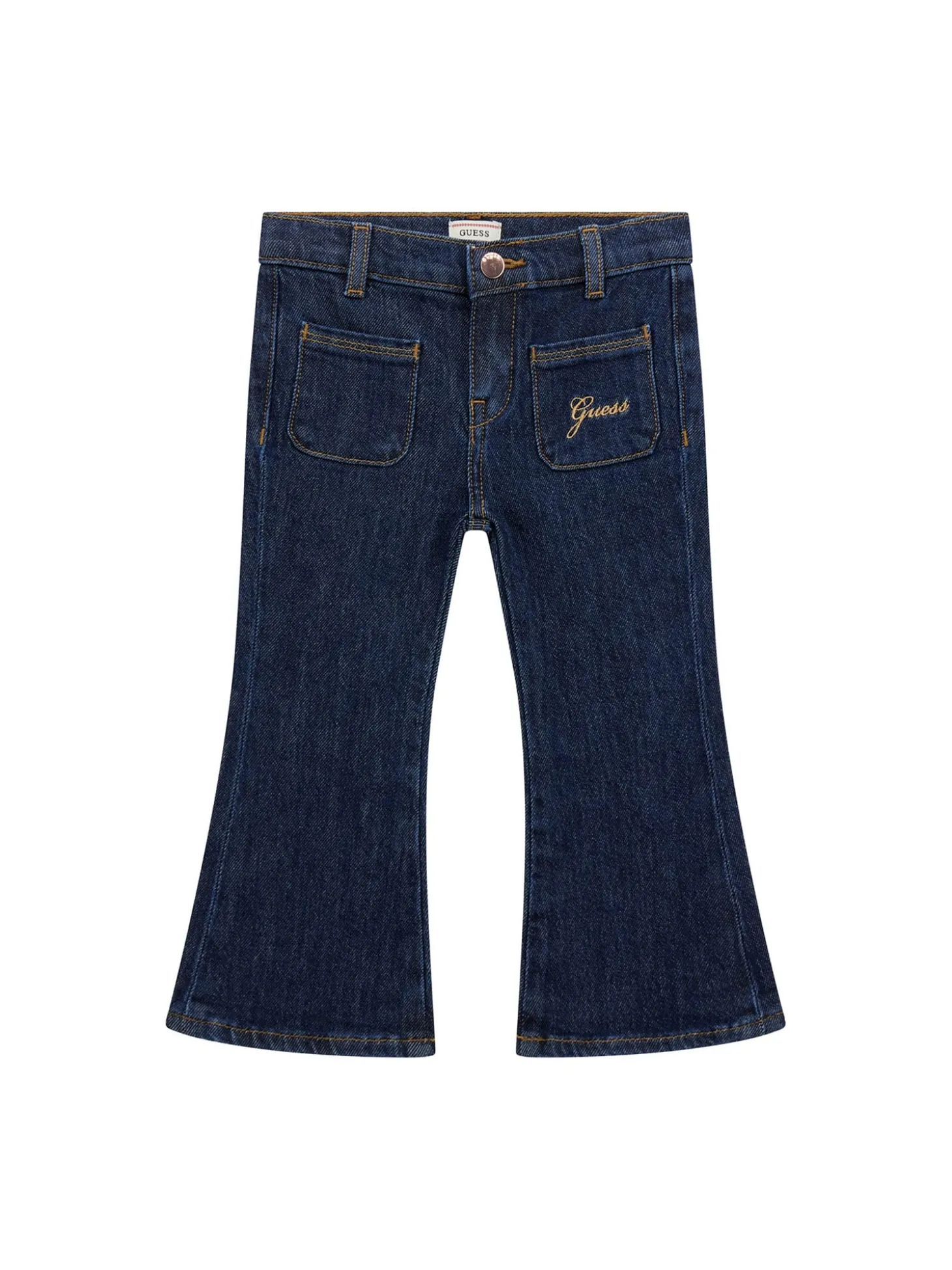 Jeans neonata a zampa in denim scuro