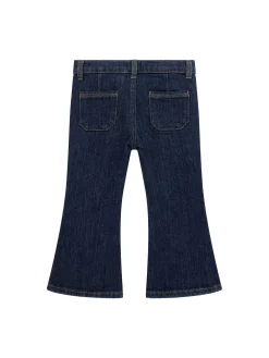 Jeans neonata a zampa in denim scuro