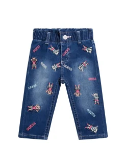 Jeans paper bag con orsetti denim blue