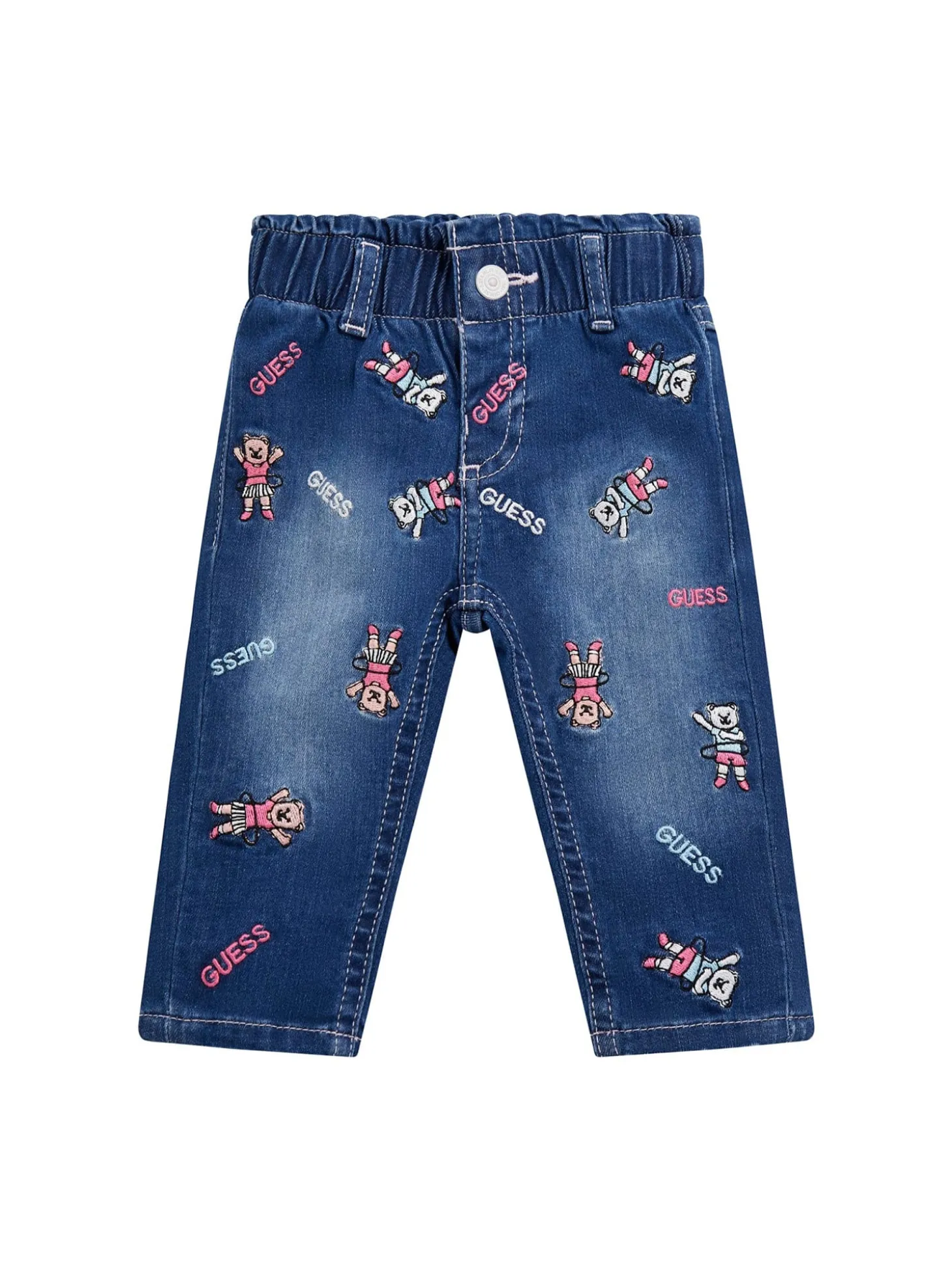 Jeans paper bag con orsetti denim blue