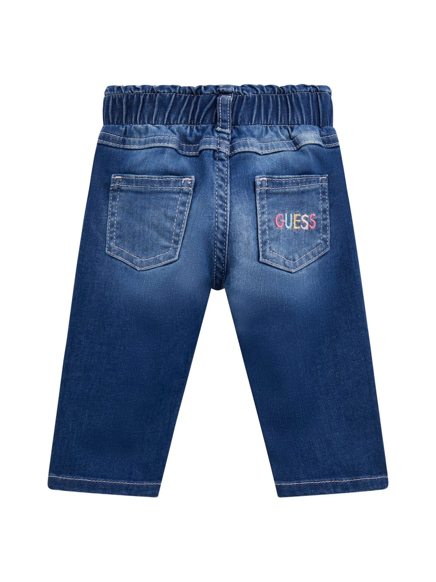 Jeans paper bag con orsetti denim blue
