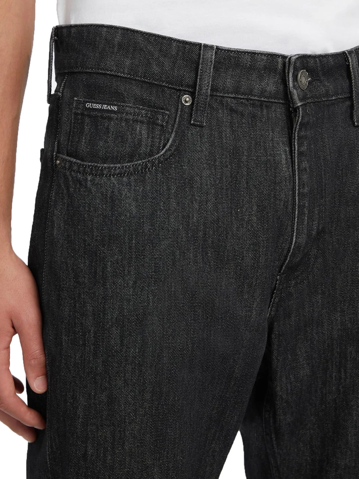 Jeans relaxed a vita media g18 black denim