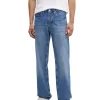 Jeans 90's Straight con 5 tasche denim chiaro