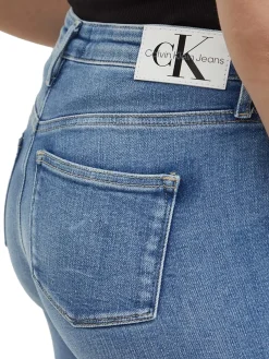 Jeans skinny a vita alta in denim chiaro